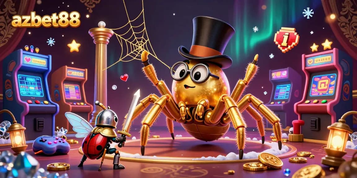 Engage in thrilling gameplay at azbet88 with a dynamic casino illustration showcasing vibrant characters and elements.