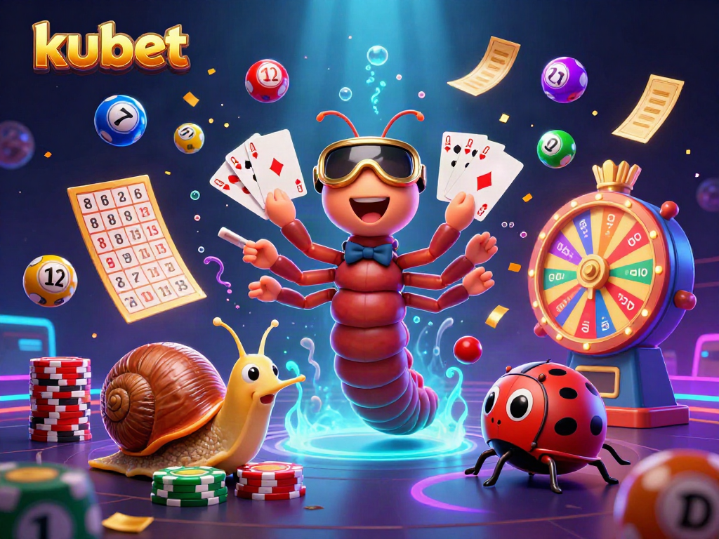 Join kubet's thrilling gaming experience with vibrant characters and exciting elements in a lively casino scene.