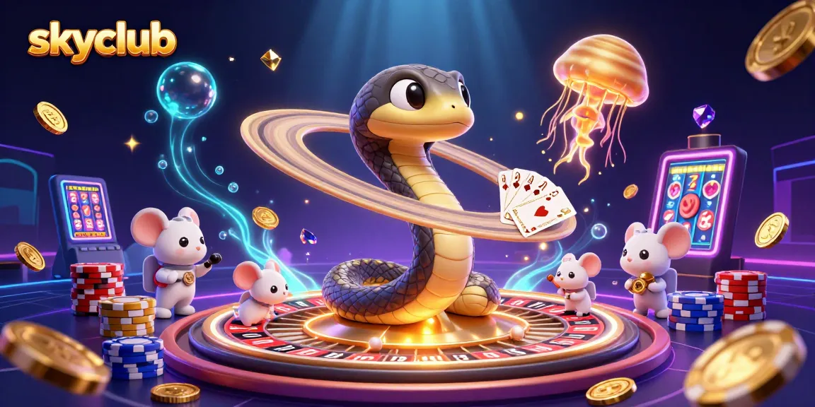 Experience the excitement of skyclub as astronaut mice make bets on a cosmic roulette wheel.