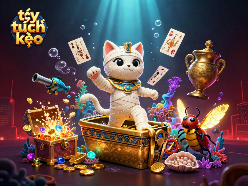Experience thrilling tỷ lệ kèo sports betting with colorful Egyptian-themed casino graphics.