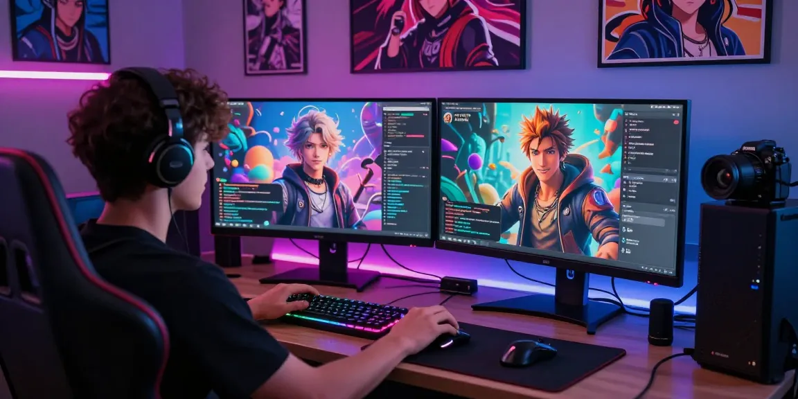 Engaging ai ecchi chat scene with user interacting with vibrant AI character in a modern digital space.