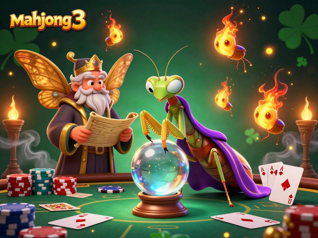 Experience the thrill of mahjong 3 with our vibrant poker scene featuring animated characters and game elements.