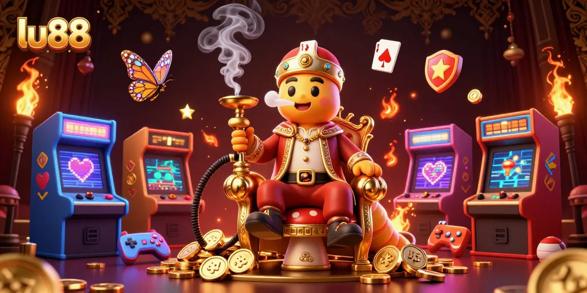 Experience exciting gameplay at lu88 with a vibrant casino-themed 3D illustration.