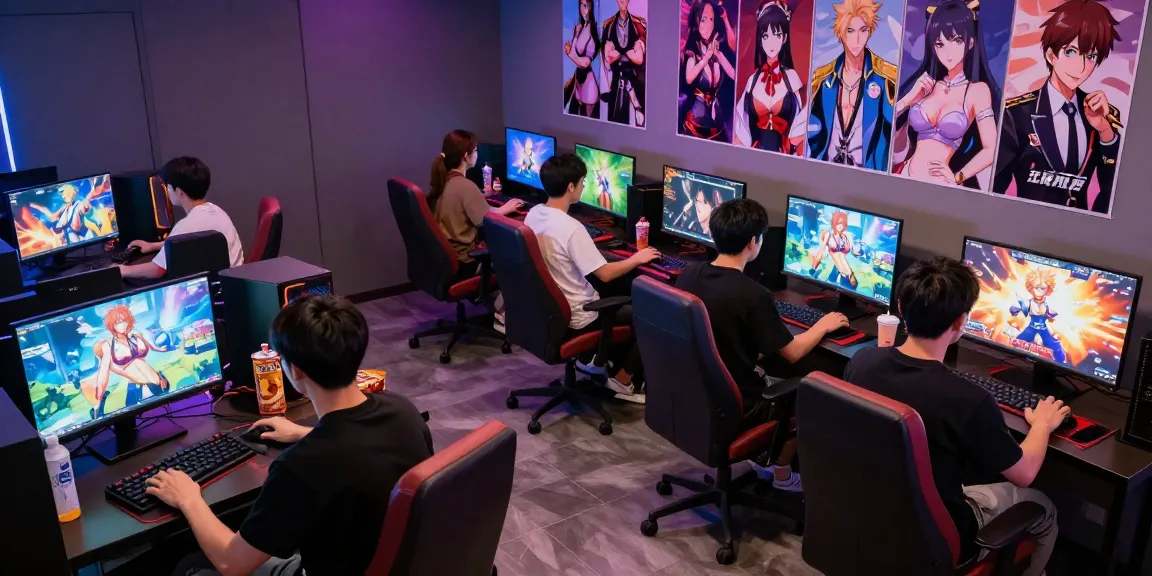 A lively gaming scene showcasing players enjoying real hentai games with vibrant colors and engaging atmosphere.