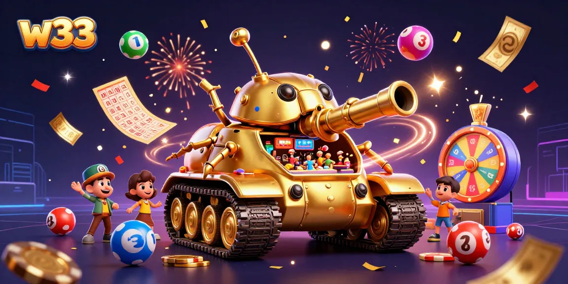 Engage in exciting gameplay at w33 with vibrant 3D casino elements and dynamic lottery action.