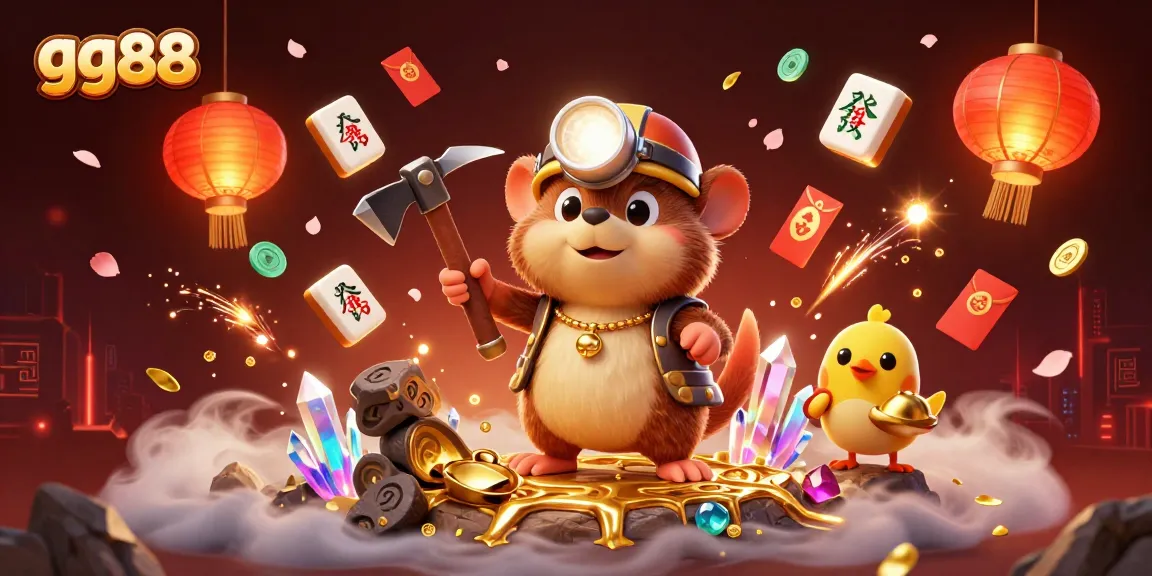 Engage with gg88's thrilling gaming experience through a vibrant treasure hunt scene highlighting jackpots and good fortune.