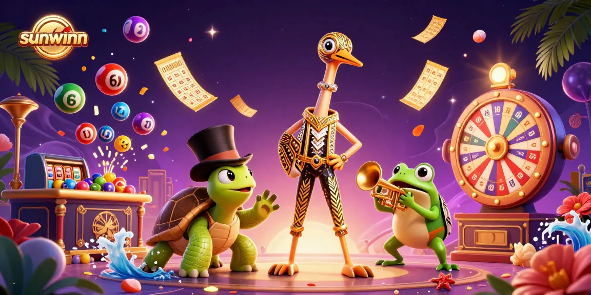 Experience thrilling gaming adventures with Sunwinn's vibrant 3D illustration of unique casino characters.