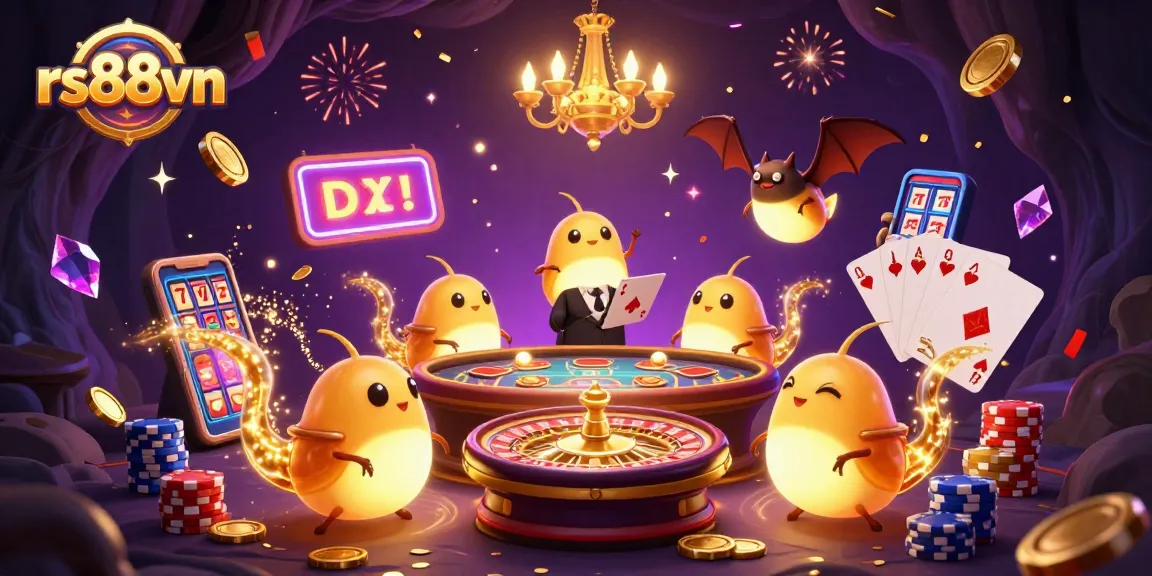 Experience captivating gameplay at rs88vn with vibrant glowworm dealers and abundant rewards in this exciting casino scene.