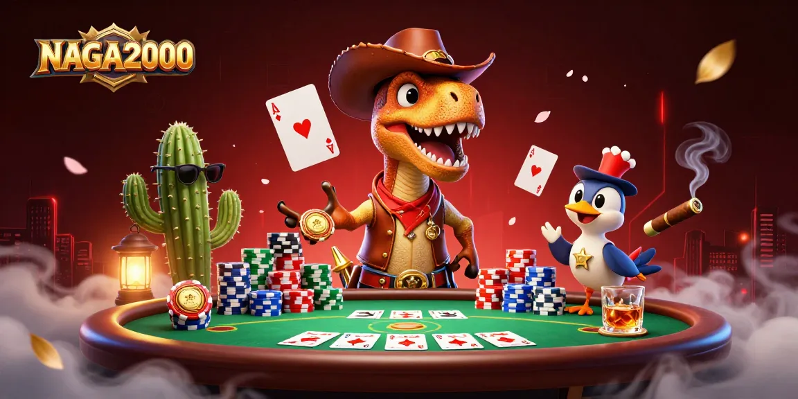 NAGA2000 menampilkan permainan yang mendebarkan dengan seni bergaya poker yang berwarna-warni.