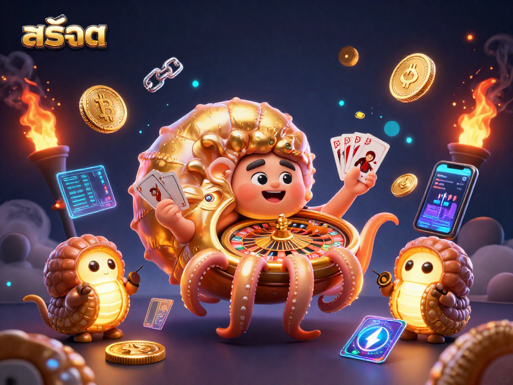 Spin the reels at สล็อต with our captivating 3D nautilus figure landing winning hands of cards