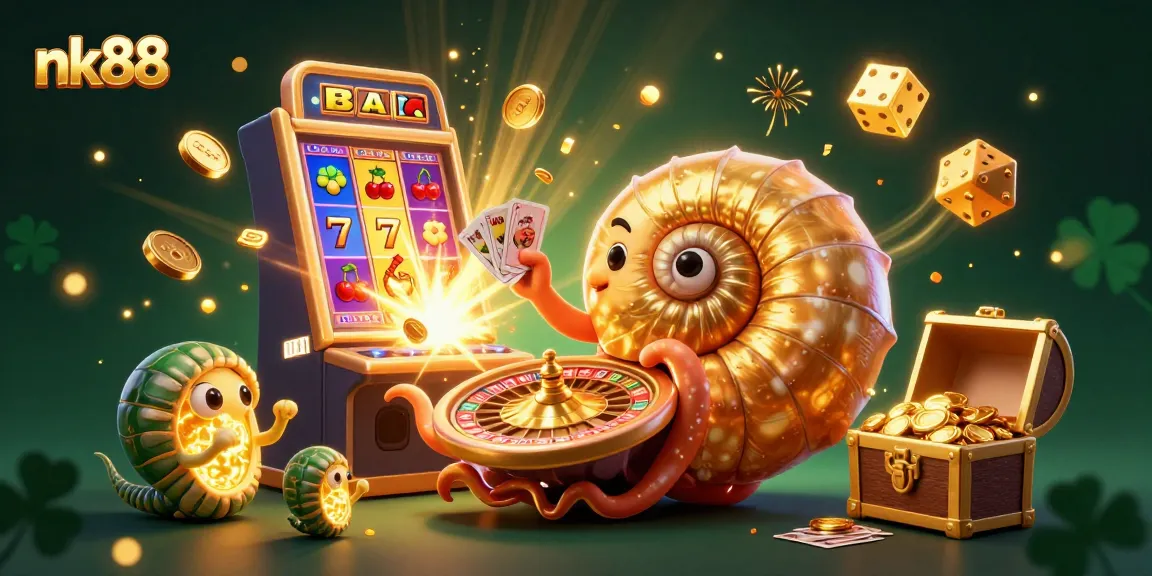 Experience thrilling gameplay with nk88 featuring a golden nautilus roulette and vibrant 3D casino elements.