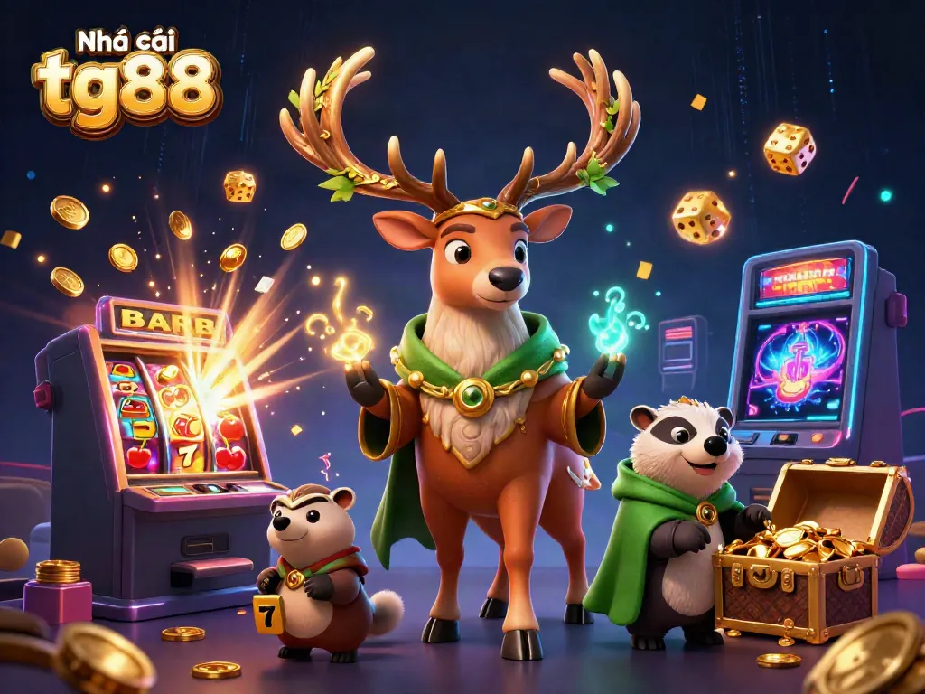 Experience winning moments at Nhà cái tg88 with a vibrant 3D casino scene filled with excitement and jackpot explosions.
